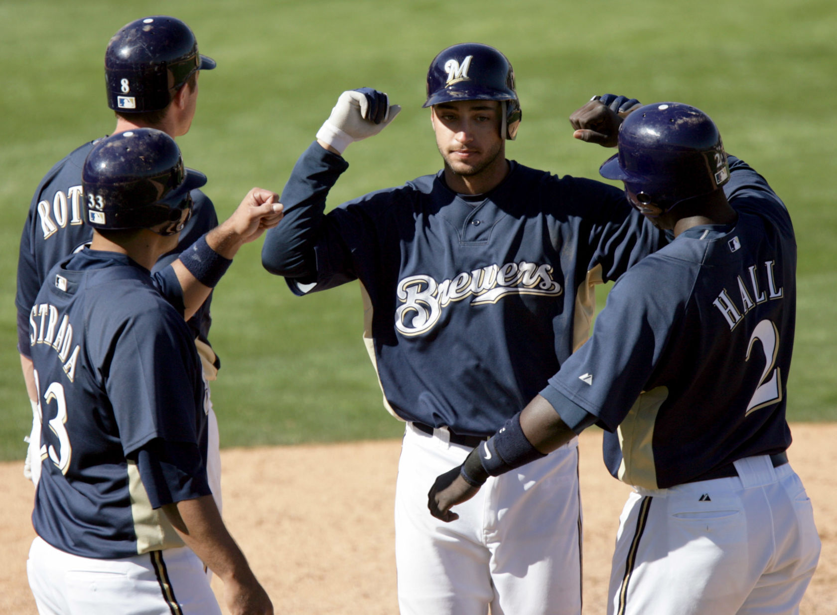 Ryan Braun, Johnny Estrada, Vinny Rottino, Bill Hall